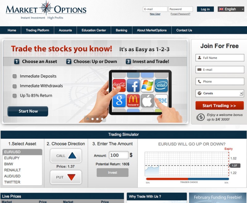 Market Options Platform